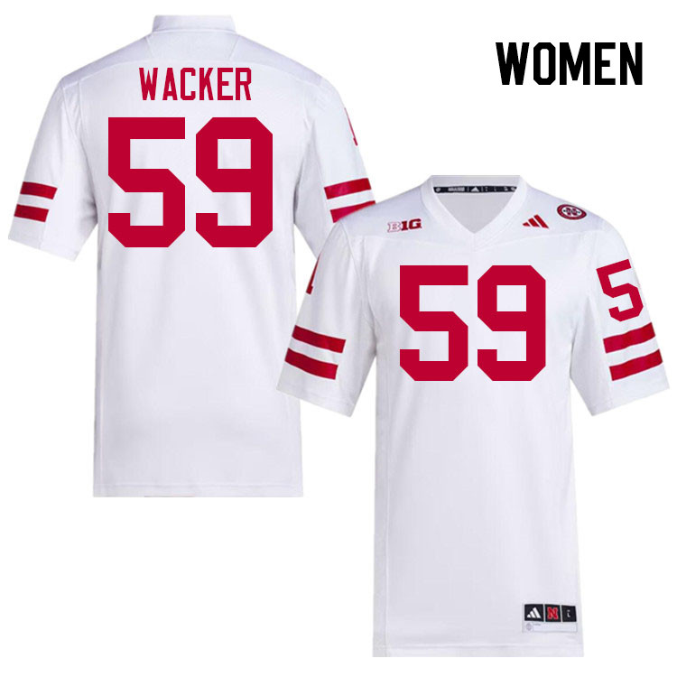 Women #59 Derek Wacker Nebraska Cornhuskers College Football Jerseys Stitched Sale-White